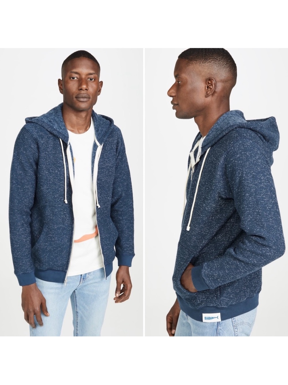 Mollusk Navy Whale Patch Terry
Zip Up Hoodie Medium